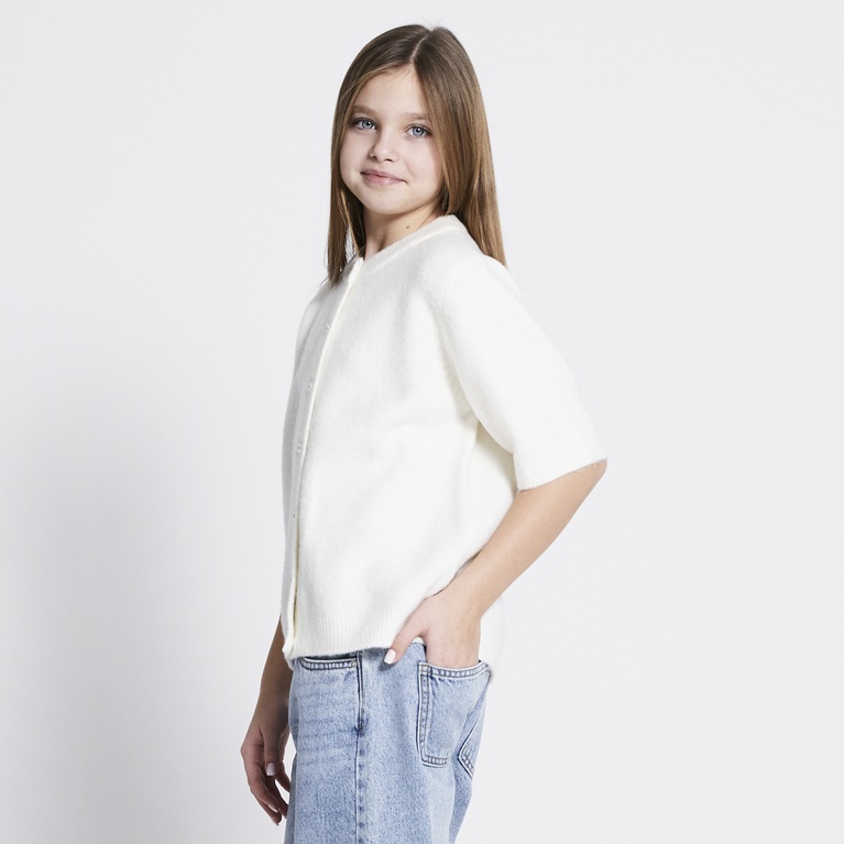 Basic Knit Short Sleeve Cardigan "Margot star"